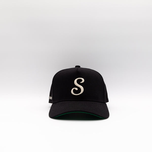 S logo script cap theredthread 帽子 Black Unisex Gothic S Letter